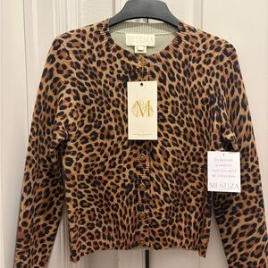 MESTIZA NWT Leopard Print Cardigan